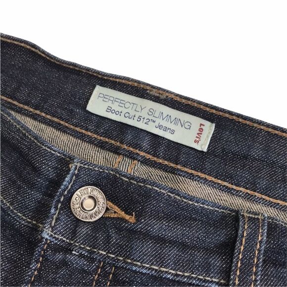 Levi’s Perfectly Slimming Boot Cut 512 Blue Jeans Flap Pockets 14P - Picture 3 of 14